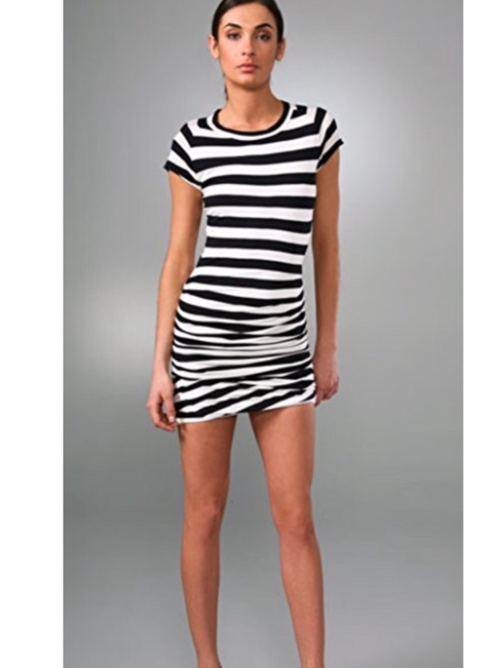 ALC twisty T striped ruched dress size medium